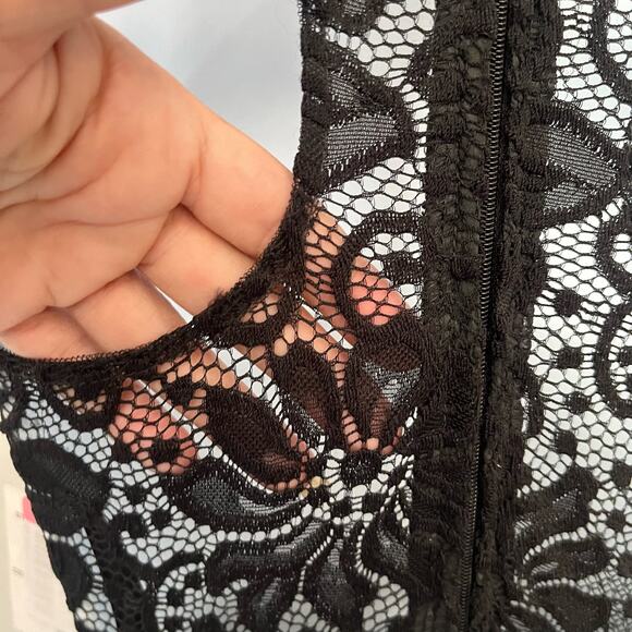B. DARLIN All Lace Top Racerback Dress Sz 3/4 Black Whimsigoth New Halter Skater - Picture 7 of 12